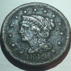 Extremely Fine High Grade 1849 Braided Large Cent!